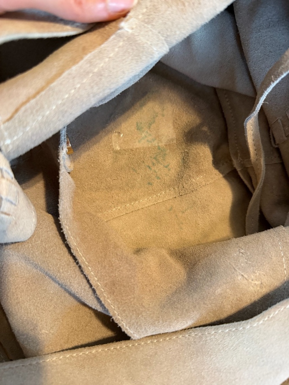 Haute Hippie Festival Suede Tote Bag in Light Taupe - Everyday Shoulder Bag - Picture 4 of 6
